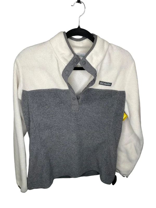 Mega Deal Athletic Sweatshirt Hoodie By Columbia In Grey & White, Size: L