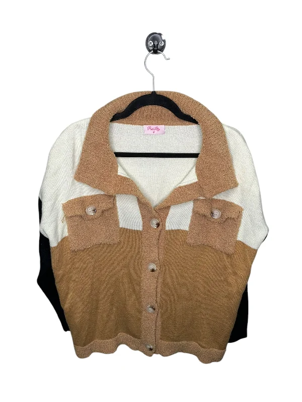 New Deals Cardigan By Pink Lily In Black & Brown, Size: M