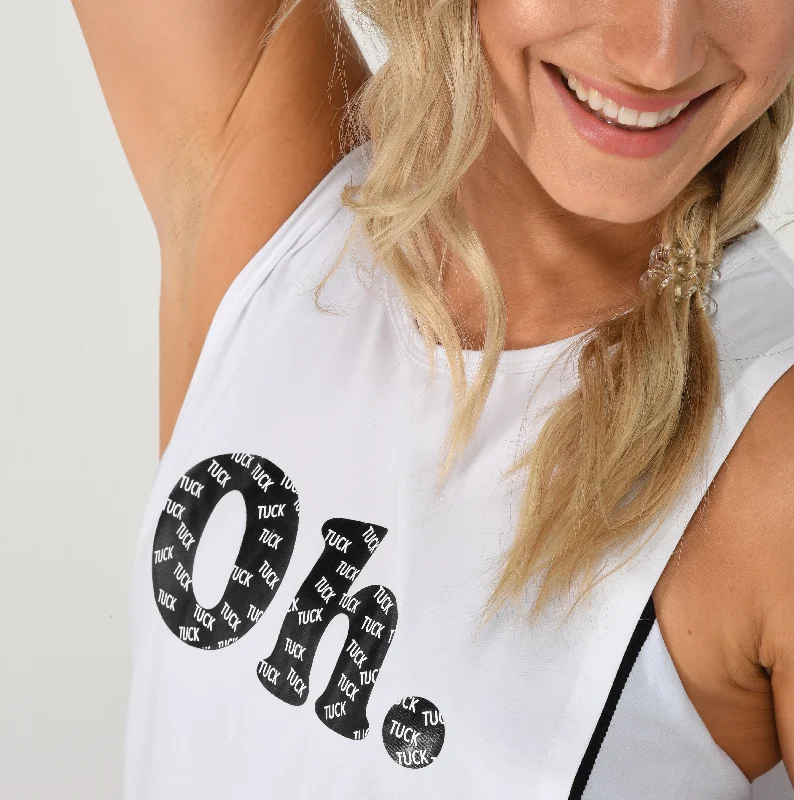 Loyalty Reward Oh. Tuck. Muscle Tank - White