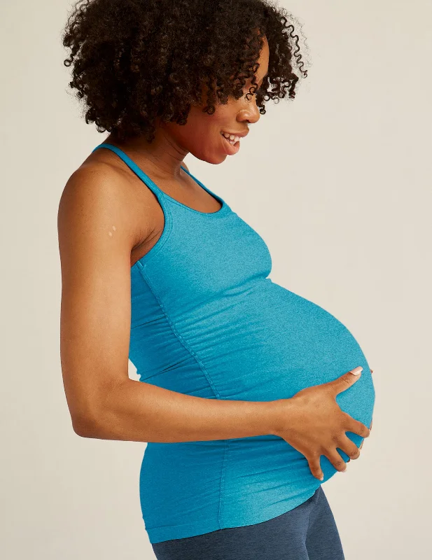 Super Deal Spacedye Keep Your Cool Maternity Slim Racerback Tank