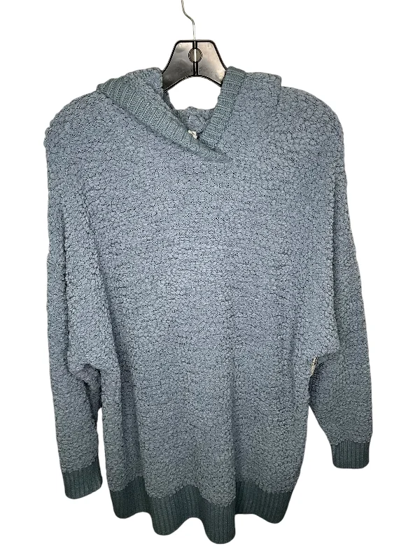 Super Sale Sweatshirt Hoodie By Zenana Outfitters In Blue, Size: 2x