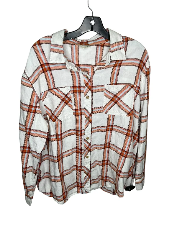 Weekend Special Top Long Sleeve By Ana In Plaid Pattern, Size: Xl