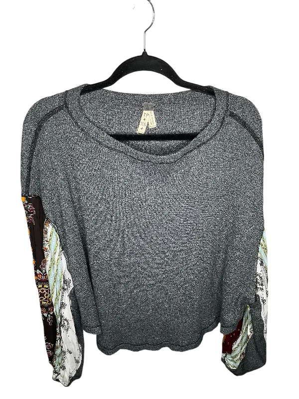 Price Meltdown Top Long Sleeve By Free People In Grey, Size: Xs