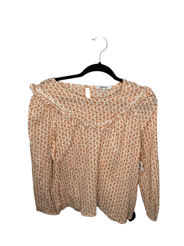 Stock Clearance Top Long Sleeve By Madewell In Orange, Size: M