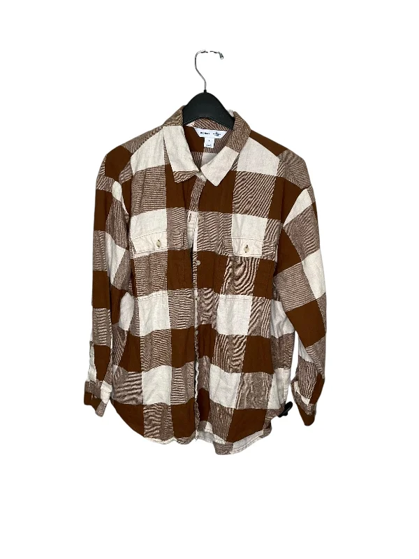 Major Savings Top Long Sleeve By Old Navy In Brown & White, Size: L