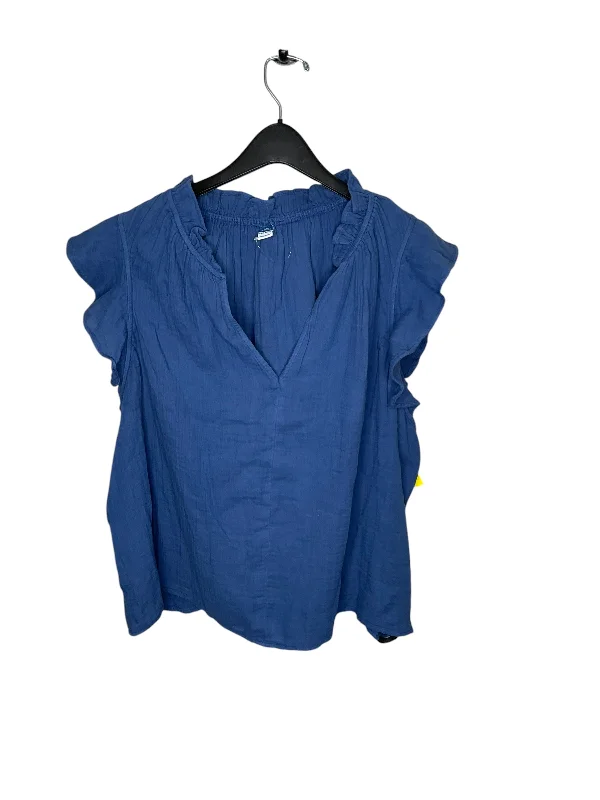 Quick Sale Top Short Sleeve By Old Navy In Blue, Size: 1x