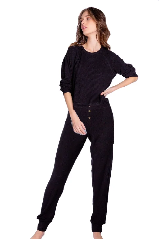 Crazy Deals Black Texture Lounge Pant/Top Set