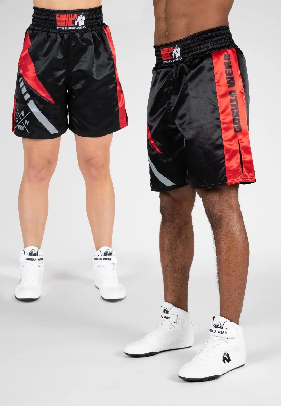 Online Only Hornell Boxing Shorts - Black/Red - Unisex