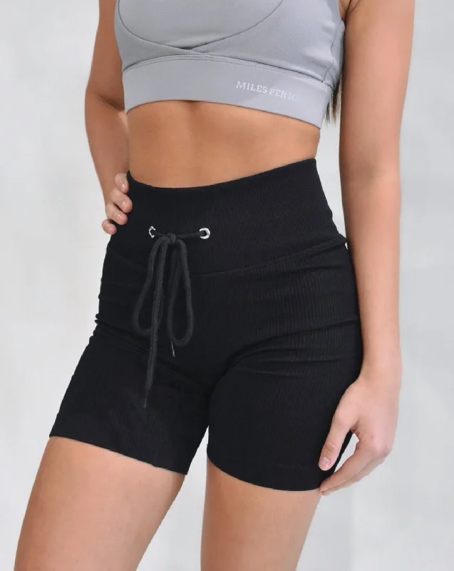Markdown Madness Elite ribbed shorts - BLACK