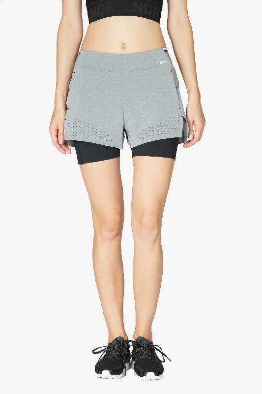 Inventory Reduction Run Double Short - Grey Marl