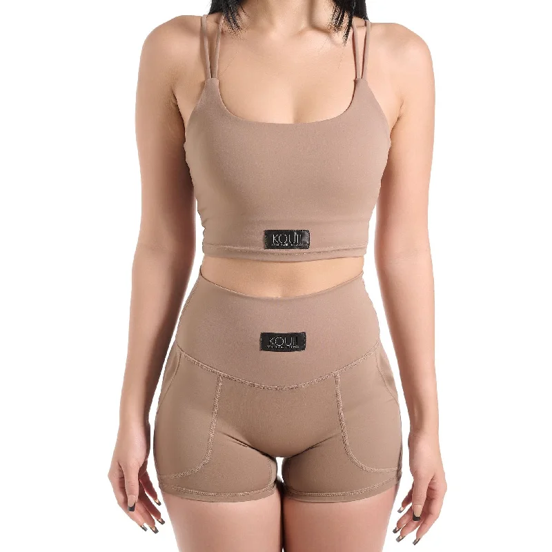 Clearance Event TIIMELESS™ Athlounge® ETERNITII™ Pocket Shorts - Light Brown/Beige