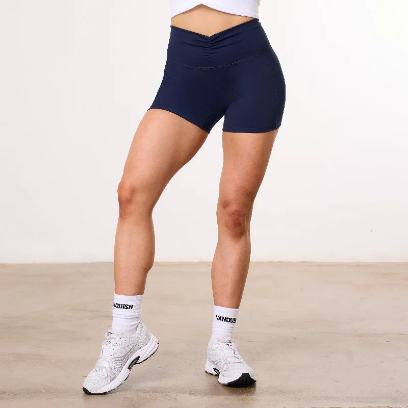Final Markdown Vanquish Enhance Navy Blue Ruched Shorts